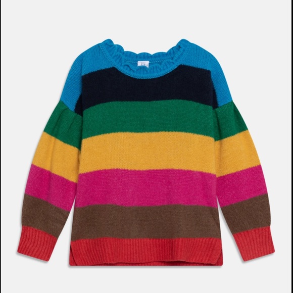 GAP Other - Baby Gap Happy Striped Color-Block Knit Sweater Rainbow 12-18 Months
